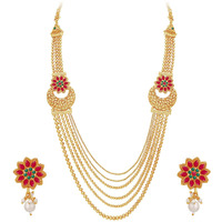 Sukkhi Lovable Gold Plated Pearl Layered Necklace Set For Women (Ns101526)