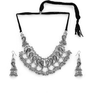 YouBella Jewellery for Women Aghani Tribal Oxidised Necklace Jewellery Set with Earrings for Women & Girls (Style 2)