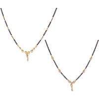 YouBella Jewellery Gold Plated Combo Of 2 Mangalsutra Necklace Set For Women