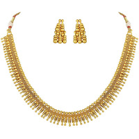 Peora Traditional Gold Plated Choker Necklace With Earring Jewellery Set for Women