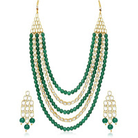 Sukkhi Trendy Gold Plated Wedding Jewellery Kundan Long Haram Necklace Set for women (N73505_D1)