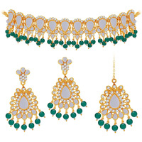 Sukkhi Trendy Gold Plated Colour Stone Choker Necklace Set For Women (NS101851)