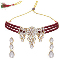 Sukkhi Splendid Gold Plated Choker Necklace Set for Women (NS104289)