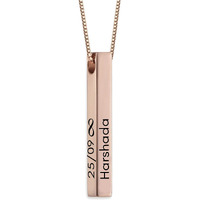 Haidery Personalised Stylish Brass Gold plated Customised Beautiful Locket Jewellery Gift Name Pendant Necklace for Men and Women for Birthday,Anniversary,Valentine day (Rose Gold)