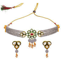 Sukkhi Darling Gold Plated Choker Necklace Set for Women (NS104339)