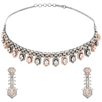 YouBella Jewellery Celebrity Inspired Premium Jewellery Necklace Set with Earrings for Girls and Women (Metallic Drop Style)