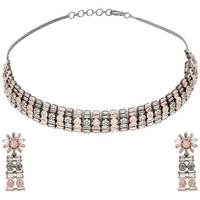 YouBella Jewellery Celebrity Inspired Premium Jewellery Necklace Set with Earrings for Girls and Women (Metallic Round Style)
