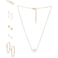 Jewels Galaxy Jewellery For Women Gold Toned Jewellery Set (Style 3) (CT-CB-MIXI-49531)