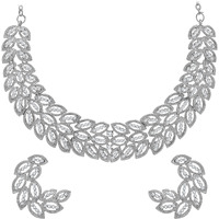 Sukkhi Enticing Rhodium Plated Choker Necklace Set For Women (NS103339)