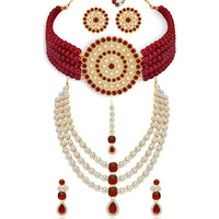 Sukkhi Pleasing Gold Plated Combo Necklace Set for Women (CBNS100919)