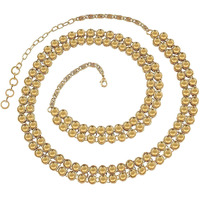 I Jewels 18K Gold Plated Traditional Ethnic Round Kundan Studded Adjustable Kamarband/Belly Chain/Kandora/Wait Belt For Women (B016FL)