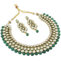 Shining Diva Royal Kundan Traditional Jewellery Necklace Set For Women(Black)(7818s)