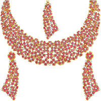 I Jewels Traditional Gold Plated Kundan Pearl Wedding Choker Necklace Set Earrings & Maang Tikka for Women (M4126Q)