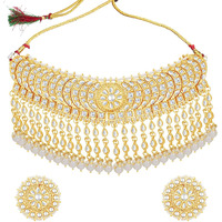 Sukkhi Ravishing Gold Plated Kundan & Pearl Choker Necklace For Women (N102949)