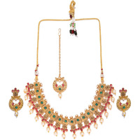 Zaveri Pearls Ethnic Jewellery Set for Women (Golden)(ZPFK8572)