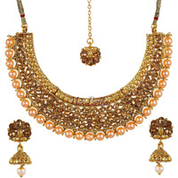 YouBella Stylish Traditional Jewellery Gold Plated Jewellery Set for Women (Style 1)