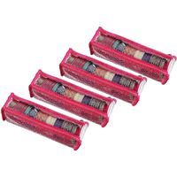 SRAJANAA Transparent PVC Single Rod Storage Bangle Pouch/Box for Women | Latest Bangles, Jewellery, Chudi, Bridal Bracelets Organizer | (Set of 5) (Pink)