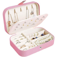 INKULTURE PU Leather Jewellery Organizer Box For Girls And Women | Large, Pack of 01 | Pink | Travel Jewelery Organiser For Rings Earrings Necklaces Bracelets Etc.
