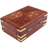 Sri Balajee Bangles Wooden Handmade Jewellery Box - Brown