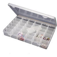 Inditradition 36 Grid Cells Plastic Multipurpose Jewelry Organizer Storage Box - Transparent, Rectangular