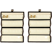 atorakushon Velvet 12 Pair Earrings Organizer Jewellery Box For Women and Girls Pack of 2 Cream