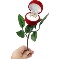 Kamla Sellers Red Velvet Rose Ring Box