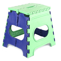 OLAHRAGA 12 Inch Folding Step Stool - Holds Up to 90 Kg - Lightweight Plastic Folding Stool for Kids or Adults, Kitchen, Bathroom, Bedroom and Living Room (Green)