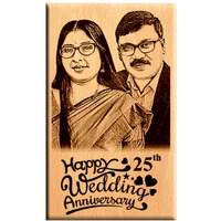 Giftanna Marriage Wedding Anniversary Gift Idea Personalized Engraved Photo Frame For Parents | Wife | Husband | Just Married - 6x4