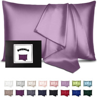 BHUMLO Satin Silk Pillow Covers for Hair | Satin Pillow Covers for Hair and Skin 2Pack | Silk Pillow Case (Purple)