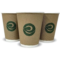 ECO SOUL [250 ml, 25 Count Biodegradable Ripple Cups| Sustainable Disposable Paper Cups | Eco-friendly Hot Cups | Sturdy, Microwave Safe