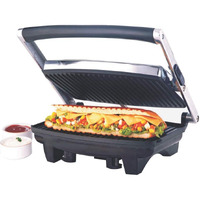 Borosil Jumbo Grill 1000 Watt Sandwich Maker, 2 Slice Automatic Grill Sandwich Maker ,Non-stick Grill plates opens 105, BPA & PTFE Free, automatic temperature control