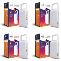 Wipro Safari Emergency Rechargeable LED Lantern with 7200 mAH Battery | Brightness Control Feature | in- Built Mobile Charging Point | Pack of 4