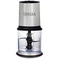 INALSA Electric Chopper for Kitchen With 450 Watts Pure Copper Motor 2 Speed Option|Chop, Mince, Puree, Dice|Twin Blade Technology|900 ml Capacity|One Touch Operation,Long Power Cord-Bullet Inox