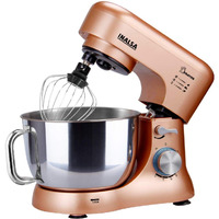 INALSA Stand Mixer Kratos-1000W | 100% Pure Copper Motor| 5L SS Bowl| 8 Speed Control| Tilt Head| Includes Whisking Cone, Mixing Beater & Dough Hook| 2 Years Warranty, (Champagne)