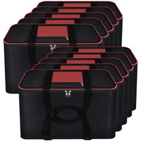 Storite 10 Pack Nylon Big Underbed Moisture Proof Storage Bag with Zippered Closure and Handle (Black, 54x46x28cm) Rectangular