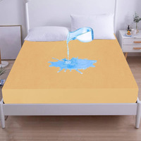 GADDA CO 100% Waterproof Mattress Bed Cover, Terry Cotton Ultra Soft Bed Cover, Breathable and Comfortable Mattress Cover - 72 X 72 Inch / 6 X 6 Feet - Double Bed Size - Beige