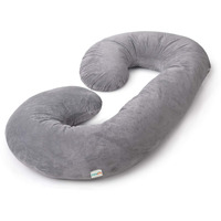 OYO BABY Maternity Pillows for Pregnant Women with Washable Premium Velvet Cover| Maternity Pillow with Removable Cover | Pregnancy Pillows for Sleeping | C-Shaped Maternity Pillow (Grey Color)