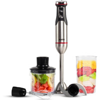 AGARO Royal Hand Blender & Chopper, 1500W Copper Motor, 2 Modes & 20 adjustable Speed, Chopping, Mixing, Puree, Stainless Steel Blades(Black).