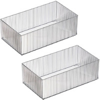 Kuber Industries Rectangular Cutlery/Cosmatic/Desk Organizer|Basket For Storage, Books, Toys-Pack of 2 (Transparent)