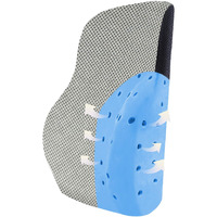Sleepsia Memory Foam Lumbar Support - Orthopedic Back Cushion | Back Rest for Car and Office Chair | Back Pain Relief Spine Alignment Sitting Pillow with Removable Cover (Grey/Black, Gel Ventilated)