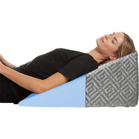 Sleepsia Premium Fabric Orthopedic Memory Foam Bed Wedge Incline Pillow for Neck & Back Pain Support - Sleeping, Acid Reflux, Heartburn, GERD, Reading, Post-Surgical, Leg Elevation,(Grey, Gel Infused)