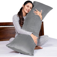 MY ARMOR Microfibre Full Body Long Sleeping Pillow for Pregnancy, 53x16 Inches, Side Sleeping, Hugging, Cuddling, Relaxing, Washable, Premium Velvet Outer Cover with Zip (Grey)