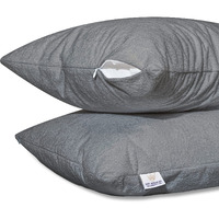 MY ARMOR Waterproof & Dustproof Cotton Terry Pillow Protectors, 220+ GSM Standard Size Pillow Cover Set of 2, Grey (18 x28)