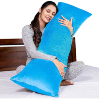 MY ARMOR Microfibre Full Body Long Sleeping Pillow for Pregnancy, 53x16 Inches, Side Sleeping, Hugging, Cuddling, Relaxing, Washable, Premium Velvet Outer Cover with Zip (Sky Blue)