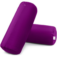 MY ARMOR Microfibre Round Bolster Bed/Sofa/Diwan Pillow | Light, Soft & Fluffy for Neck & Back Support | Washable, Durable | Premium Velvet Outer Cover with Zip |PURPLE, Pack of 2 [10 x 25]