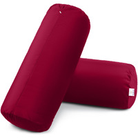 MY ARMOR Microfibre Round Bolster Bed/Sofa/Diwan Pillow | Light, Soft & Fluffy for Neck & Back Support | Washable, Durable | Premium Velvet Outer Cover with Zip |Maroon, Pack of 2 [10 x 25]
