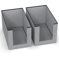 MY ARMOR Non-Woven Shirt Stacker/Foldable Clothes Organizer for Wardrobe, Closet, 40 x 24 x 24 CM, U-Cut Design, (Grey, Pack of 2)