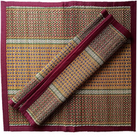 Montelal Store Handmade Korai Pai Kusha Grass Pooja Aasan Sitting Floor Mats Multicolor 2 Piece
