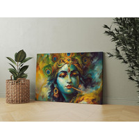 Nozvera Radha Krishna Painting For Wall Decoration Big Size Large Canvas Kahna Wall Painting For Home Decor, Living Room, Bedroom, Office and Hotels Decoration (22 inch * 34 inch, Design 25)