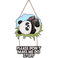 Artvibes Cute Panda Printed Wooden Wall Hanging with Quotes for Home Decor | Office | Gifts | Living Room Decoration | Bedroom | Wooden Decorative Items | Modern Artworks Decoration (WH_5715N)
